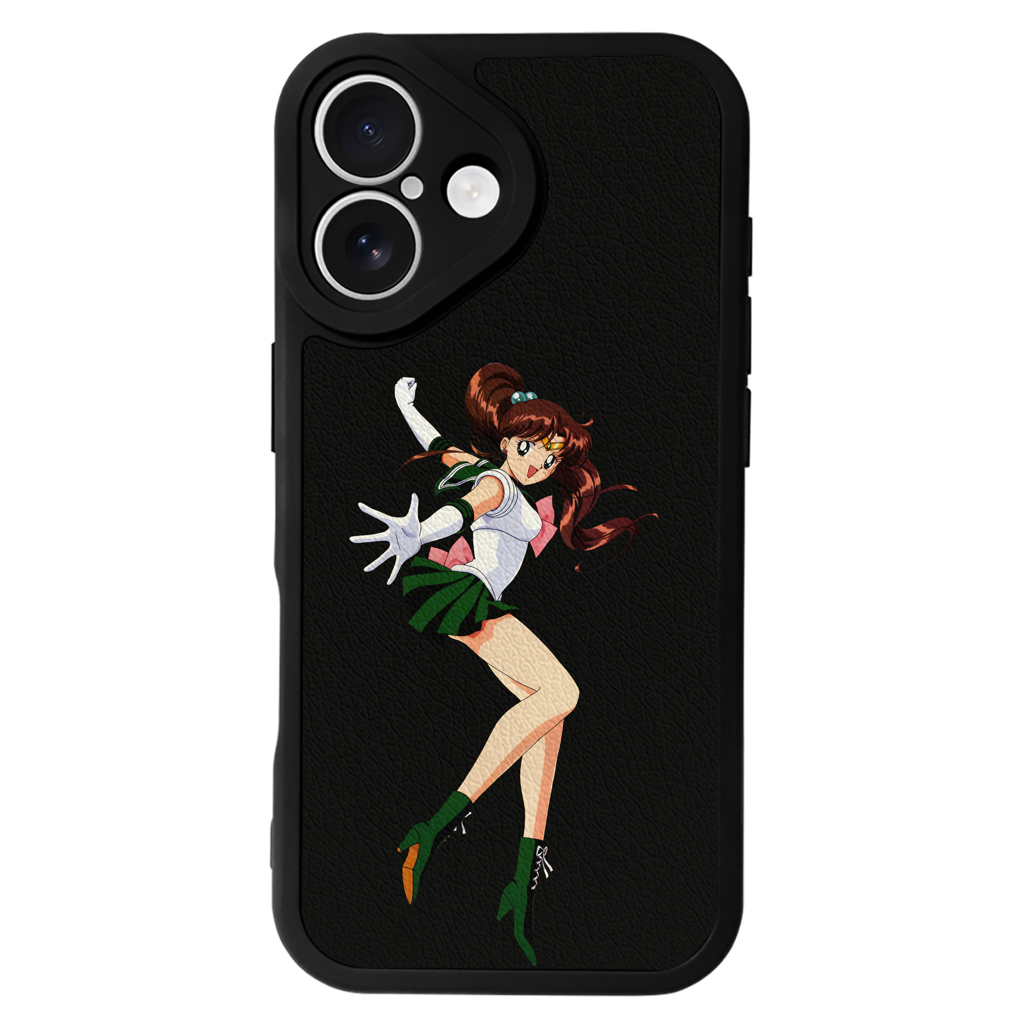 （画像用） 美少女戦士セーラームーン 木野 まこと きの まこと Sailor Moon Kino Makoto （セーラージュピター；Sailor Jupiter） 【iPhone 16シリーズ対応】シリコンスマホケース（レザー調） 材質：シリコン